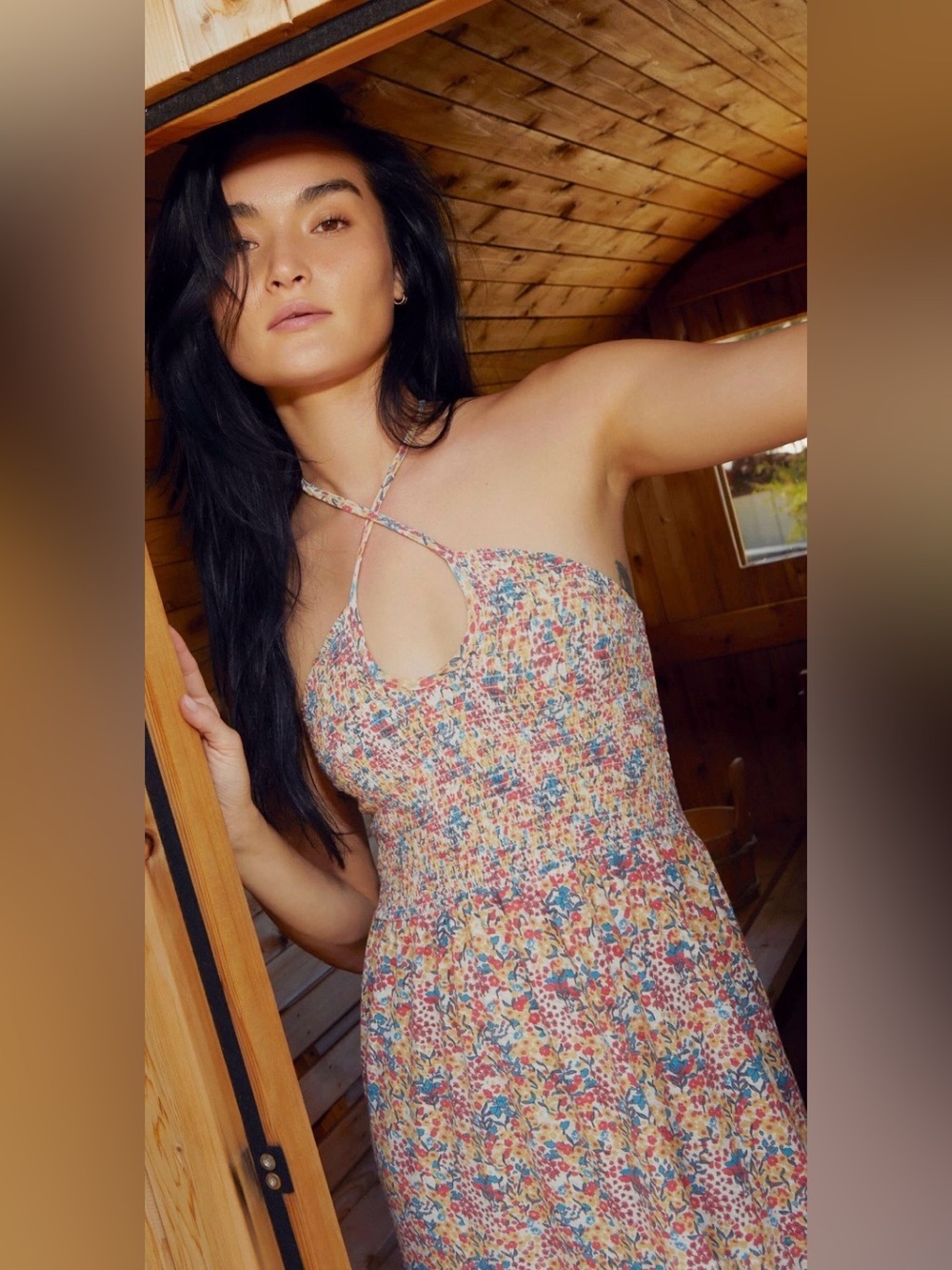 Nation LA Kira Smock Halter Floral Dress Size Medium NWT 100% Pima Cotton - Picture 3 of 11